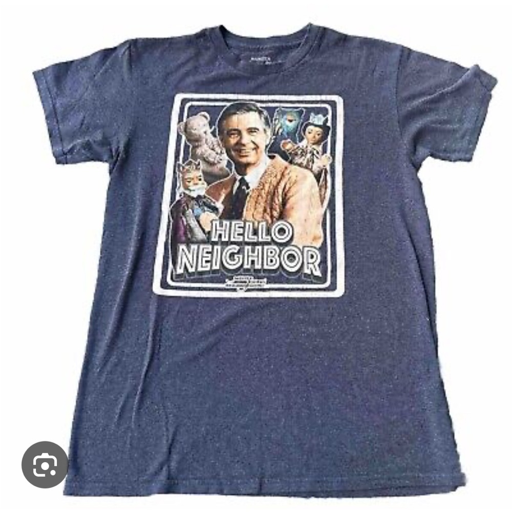 Men's Mister Rogers’ Neighborhood Heathered Blue Graphic T-Shirt XL NWOT